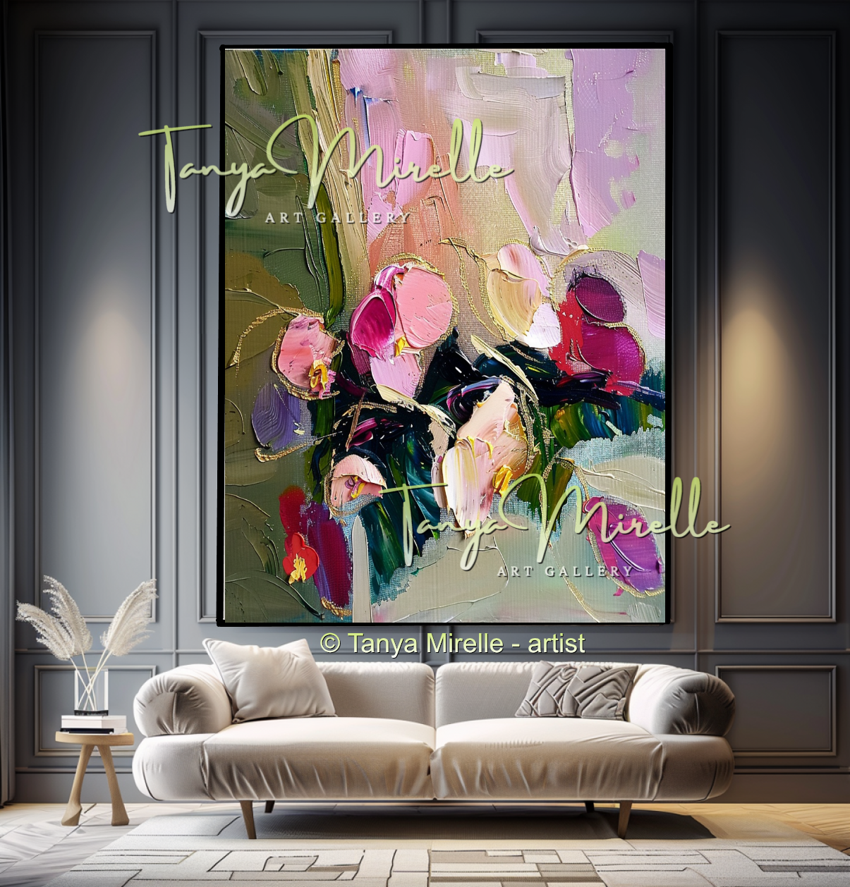 Modern Floral Abstract Wall Art for Living Room #308