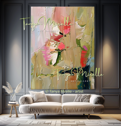 Elegant Floral Textured Canvas Artwork for Home #316