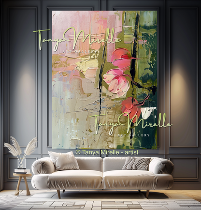 Elegant Floral Textured Canvas Artwork for Home #316