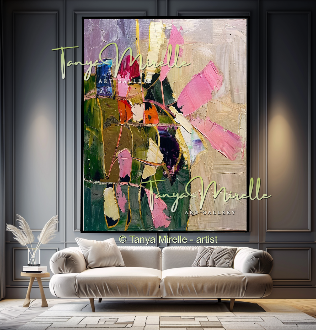 Modern Floral Abstract Wall Art for Living Room #308