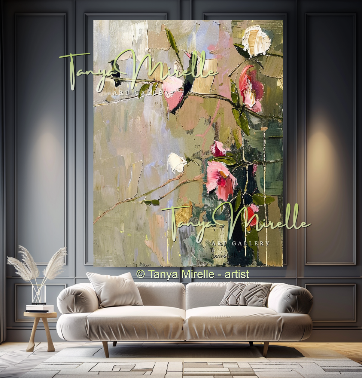 Contemporary Floral Oil Painting on Canvas #317
