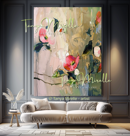 Contemporary Floral Oil Painting on Canvas #317