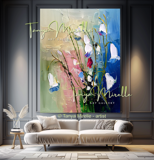 Impasto Floral Artwork for Living Room or Office #318