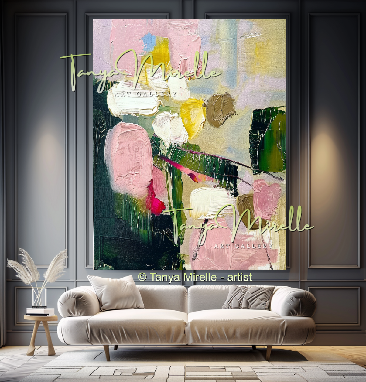 Colorful Textured Impasto Flower Art #332