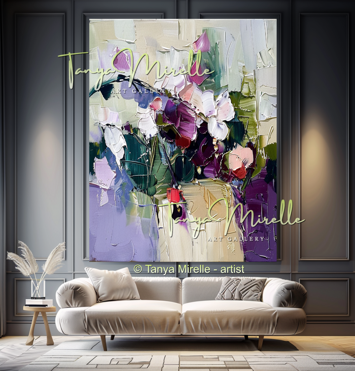 Original Flower Bouquet Oil Painting on Canvas #311