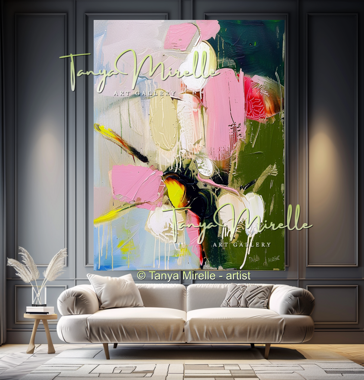 Colorful Textured Impasto Flower Art #332