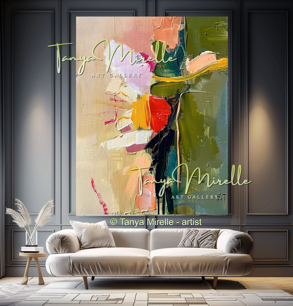 Large Textured Abstract Canvas Art for Living Room #335