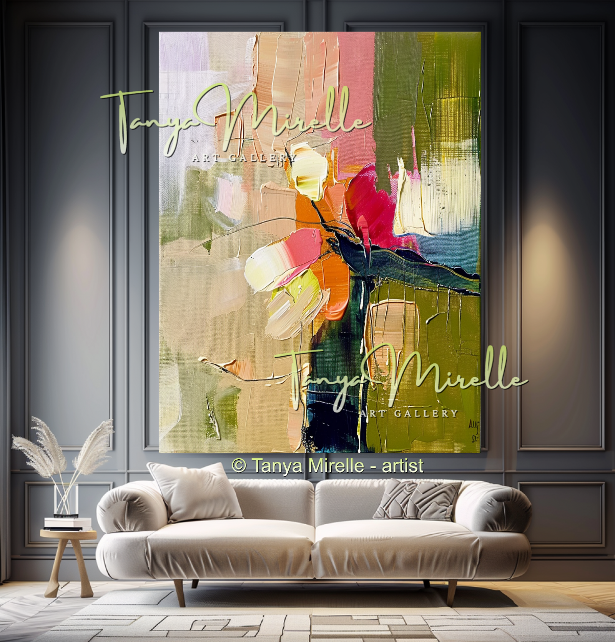 Large Textured Abstract Canvas Art for Living Room #335