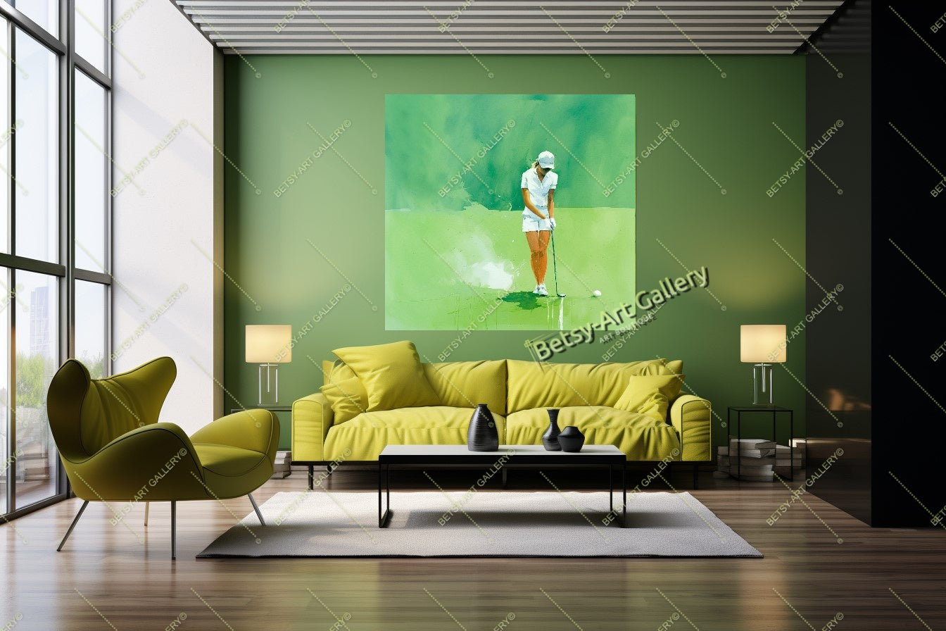Golfer Canvas Print, Modern Golf Wall Art
