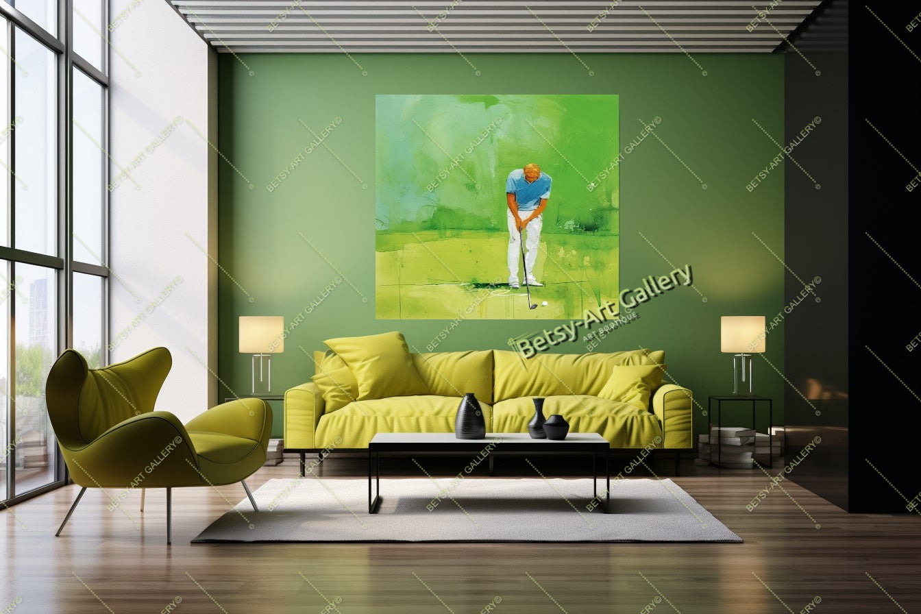 Golfer Canvas Print, Modern Golf Wall Art
