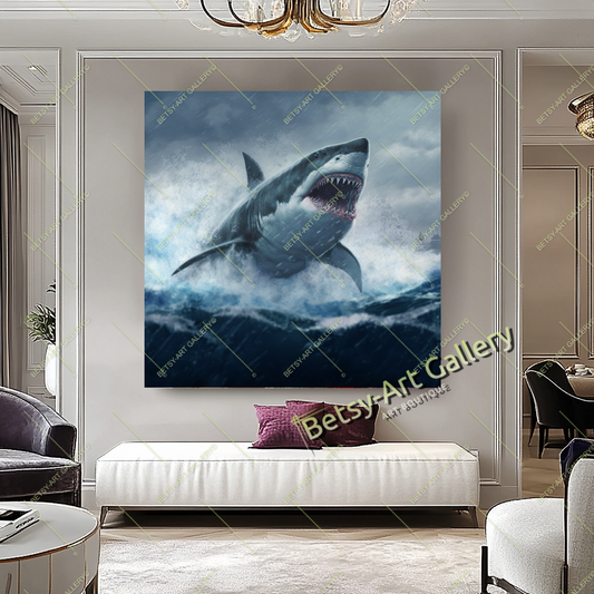 Colorful Shark Artwork – Marine Life Canvas Print Wall Decor